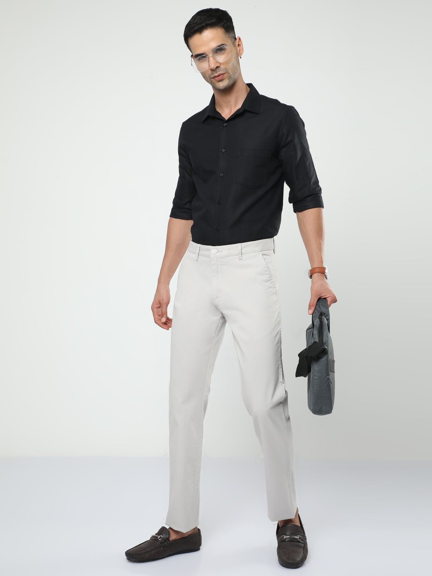 Men's Casual Light Grey Trouser