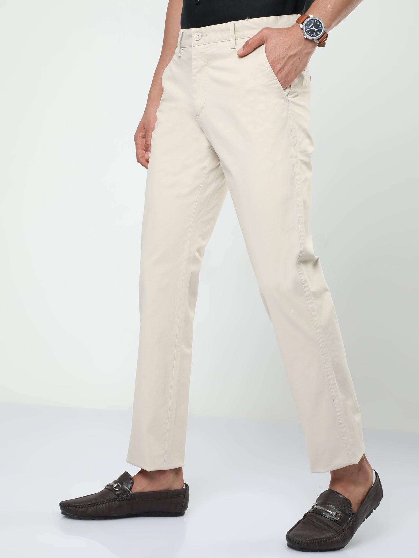 Men's Casual Beige Trouser