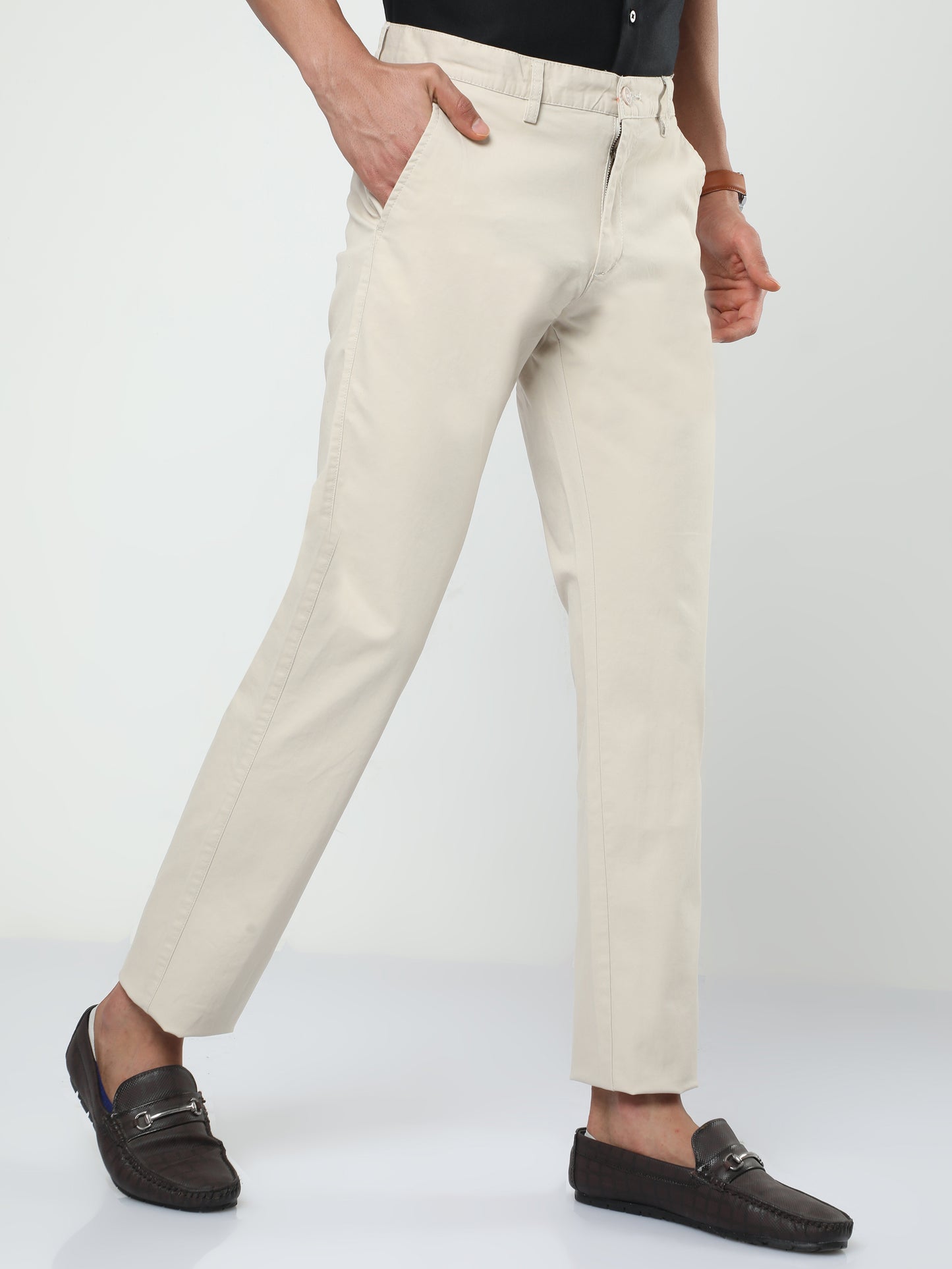 Men's Casual Beige Trouser