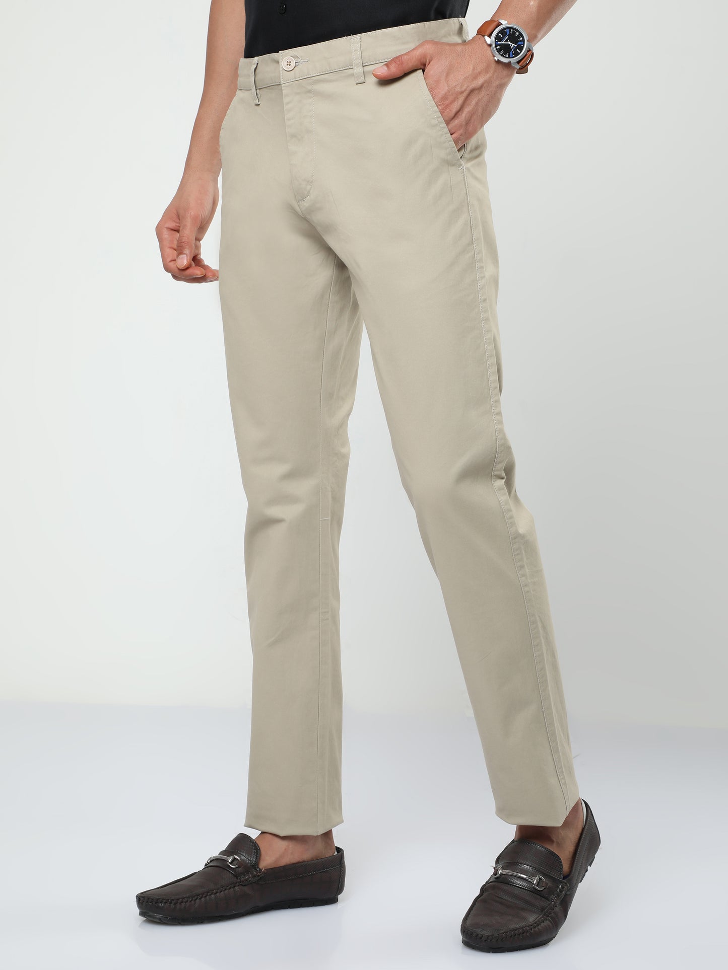 Men's Casual Cream Trouser