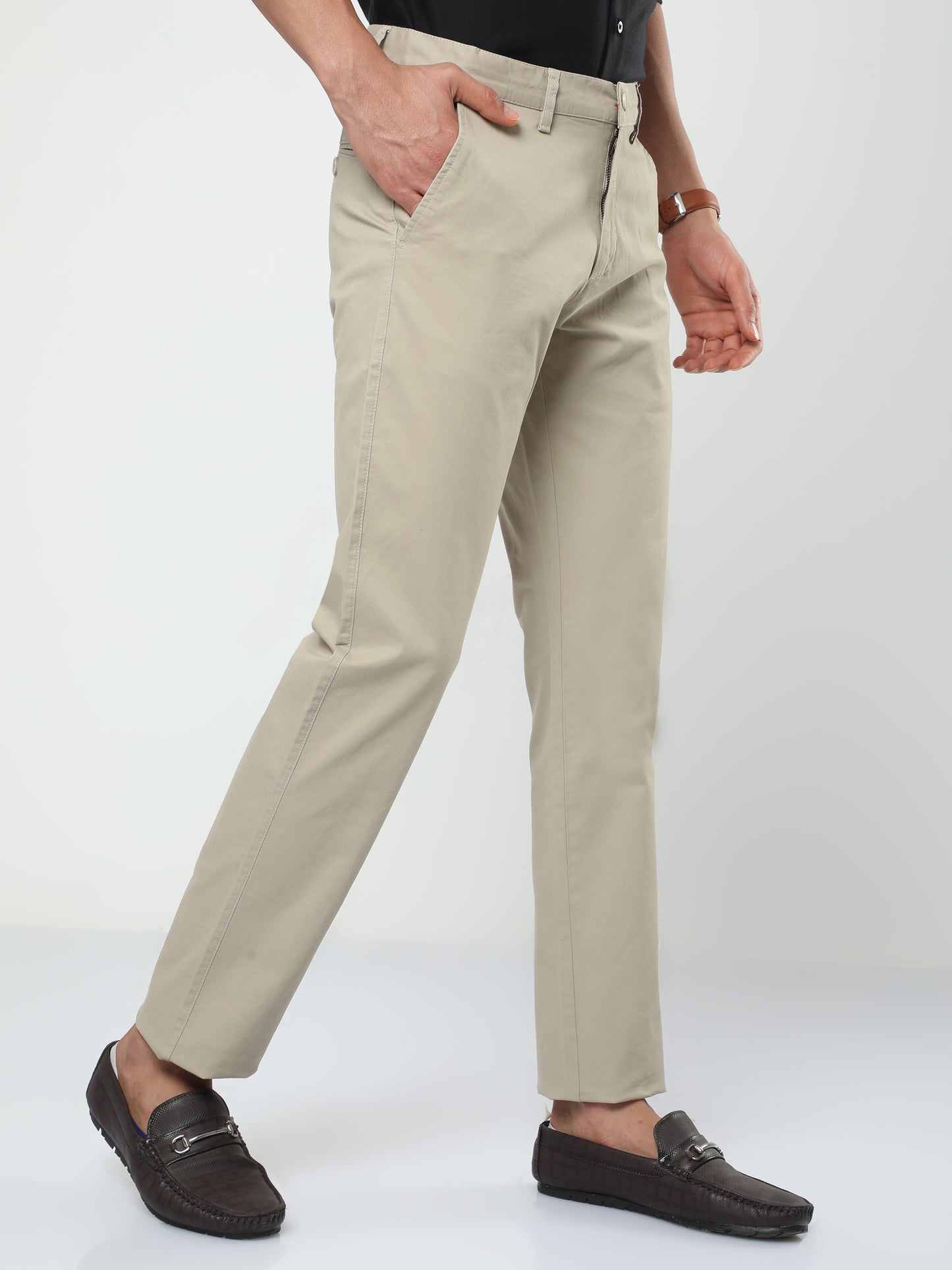 Men's Casual Cream Trouser
