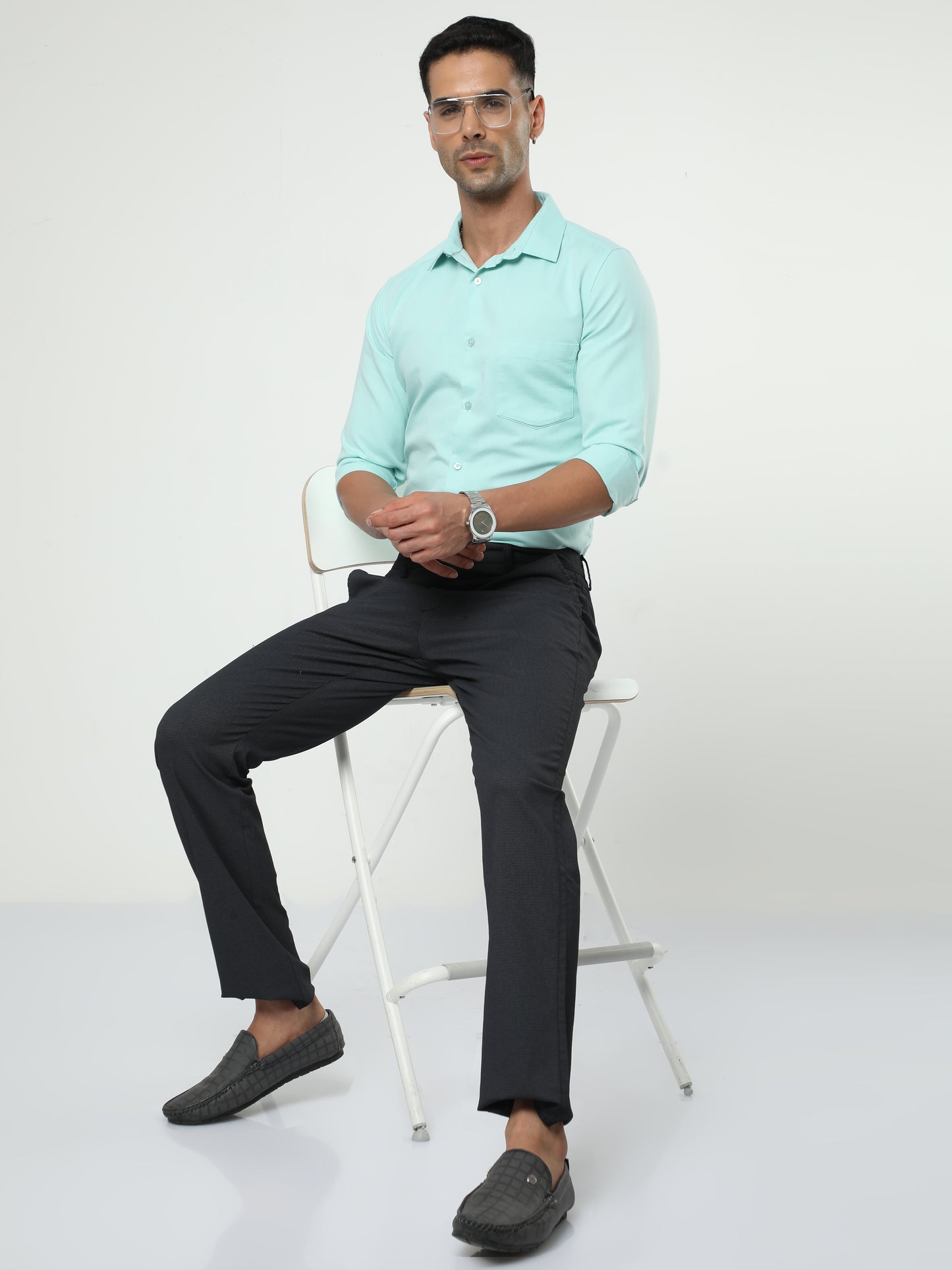 Men's Casual Black Trouser