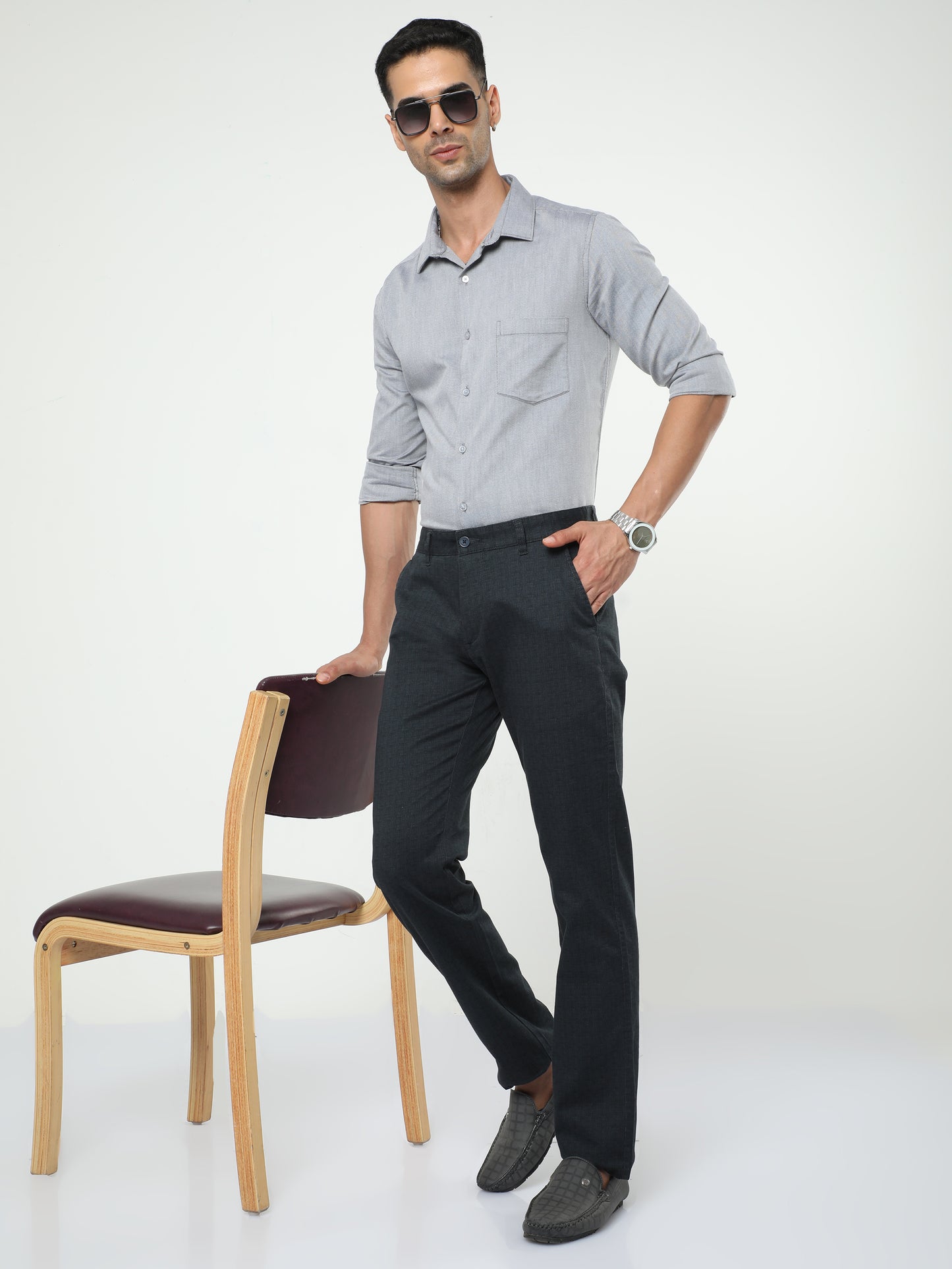 Men's Casual Black Trouser
