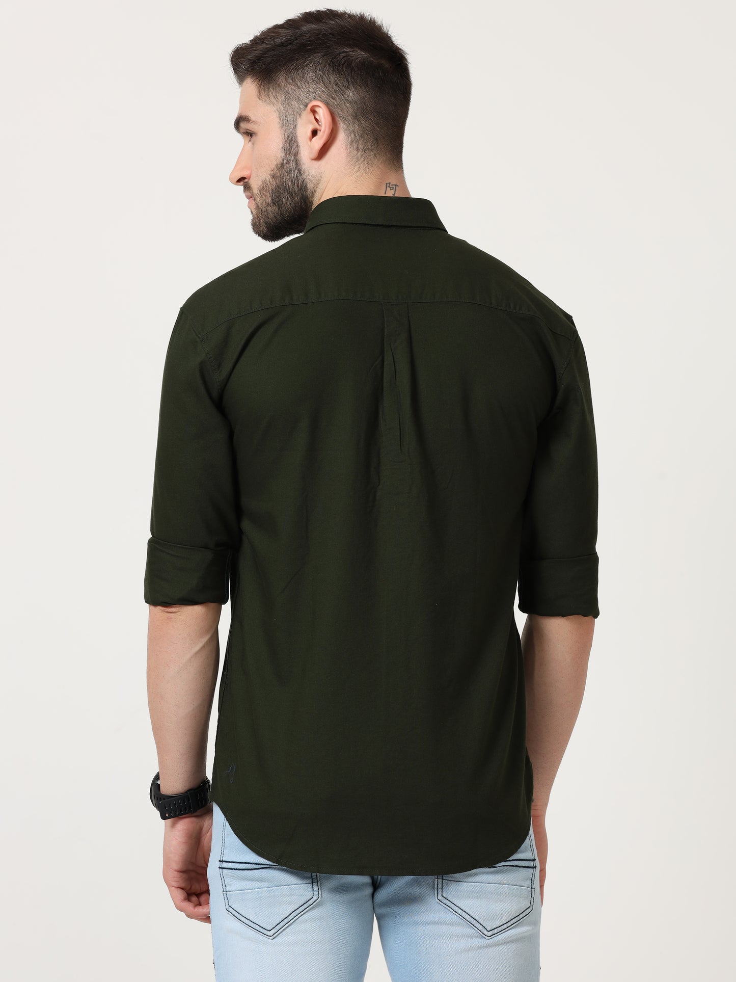 Dark Green Slim Fit Full Sleeve Shirt