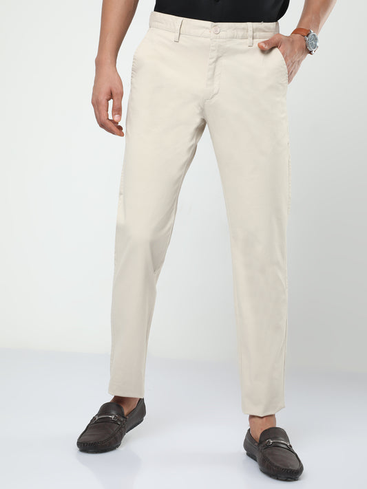 Men's Casual Beige Trouser