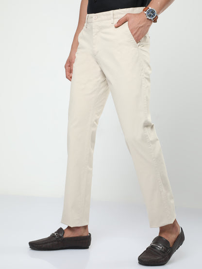 Men's Casual Beige Trouser