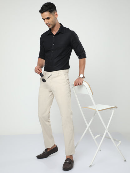Men's Casual Beige Trouser